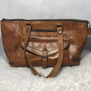 Patricia Nash World Map Print Lg purse tote satche